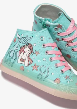 Sapatos De Menina-Conguitos Hi Top Tênis Sereia