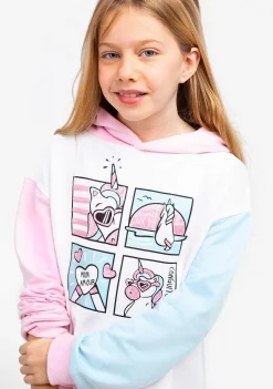 Roupas De Menina-Conguitos Hoddie De Lantejoulas De Unicornio Multicolor Feminino