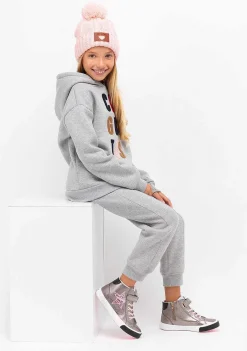 Roupas De Menina-Conguitos Joggers Basicos Cinzentos De Menina