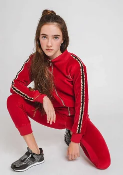 Calcas E Leggings-Conguitos Jogging Vermelho Para Menina