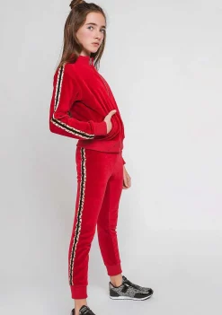 Calcas E Leggings-Conguitos Jogging Vermelho Para Menina
