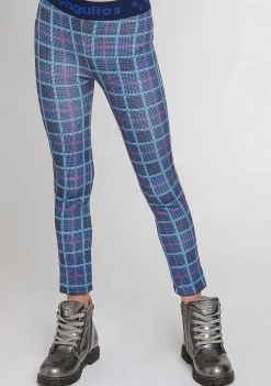 Calcas E Leggings-Conguitos Legging Quadrada Azul Marinho Para Menina