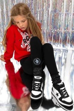 Calcas E Leggings-Conguitos Leggings De Algodao Preto De Menina