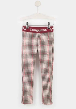 Calcas E Leggings-Conguitos Leggings De Neoprene Houndstooth Para Menina