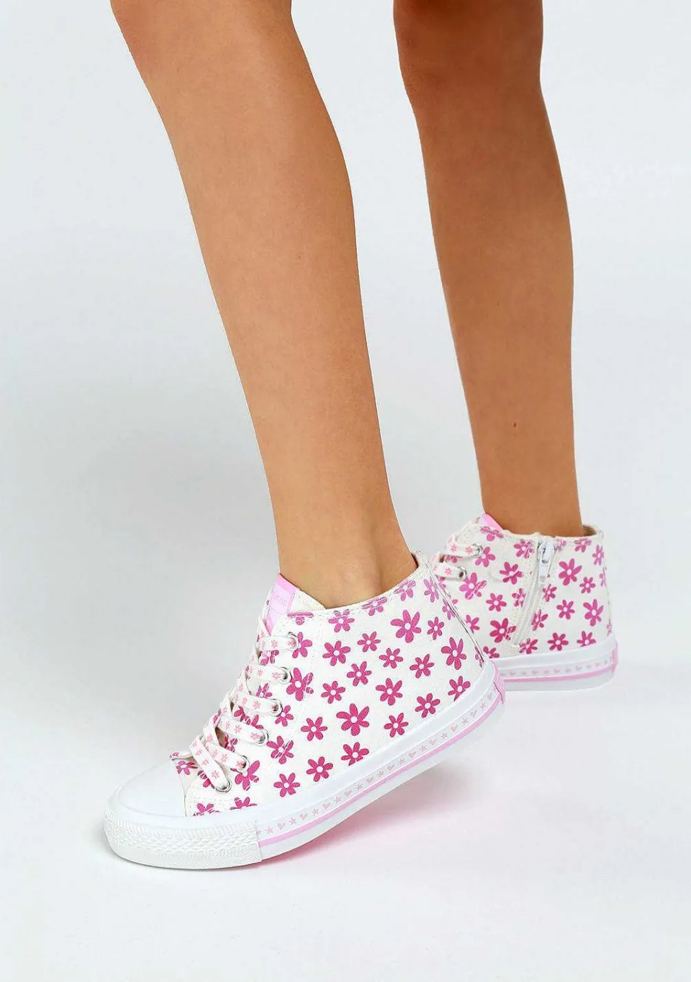 Tênis Casuais-Conguitos Lona De Tênis Branco Solar Feminino De Cano Alto