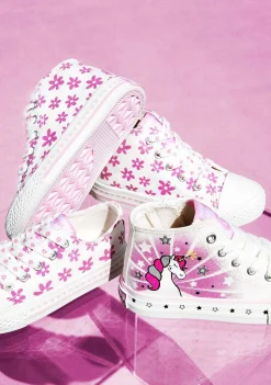 Tênis Casuais-Conguitos Lona De Tênis Branco Solar Feminino De Cano Alto