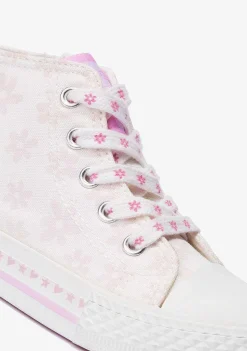 Tênis Casuais-Conguitos Lona De Tênis Branco Solar Feminino De Cano Alto