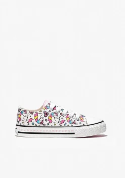 Tênis Casuais-Conguitos Lona De Tênis De Unicornio Branco Feminino