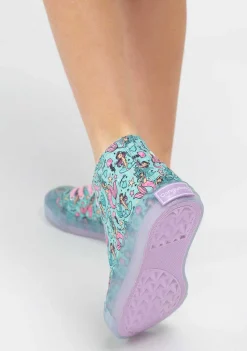 Tênis Casuais-Conguitos Lona De Tênis Feminino Azul Sereia De Cano Alto