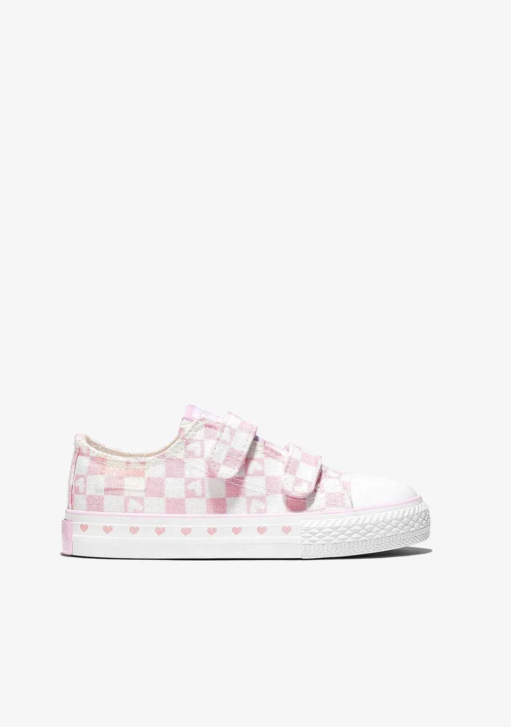 Tênis Casuais-Conguitos Lona De Tênis Feminino Com Quadrados Rosa