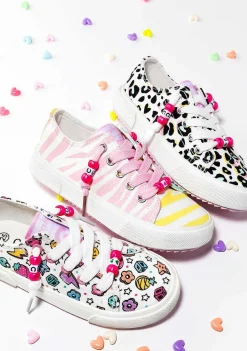 Tênis Casuais-Conguitos Lona De Tênis Feminino Zebra Rosa
