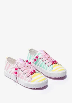 Tênis Casuais-Conguitos Lona De Tênis Feminino Zebra Rosa