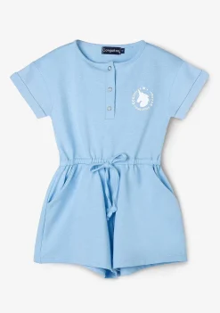 Roupas De Menina-Conguitos Macacao Feminino Liso Pelucia Azulado