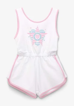 Roupas De Menina-Conguitos Macacao Liso De Pelucia Com Nervuras Brancas Para Menina