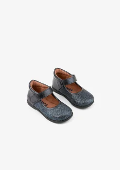 Sapatos Rasos-Conguitos Marinho Mary Janes Glitter Para Bebé