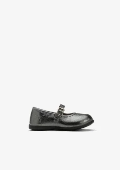 Sapatos Rasos-Conguitos Mary Janes Bronze Metalizado Para Bebé