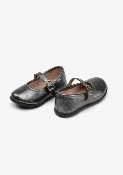 Sapatos Rasos-Conguitos Mary Janes Bronze Metalizado Para Bebé