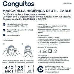 Todos Os Acessórios-Conguitos Mascara Higienica Arco-Iris Infantil