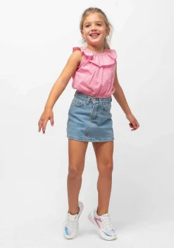 Saias-Conguitos Mini Saia Jeans Feminina