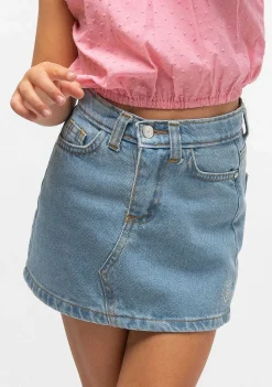 Saias-Conguitos Mini Saia Jeans Feminina