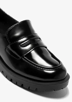 Sapatos De Menina-Conguitos Mocassins Pretos De Menina P&B