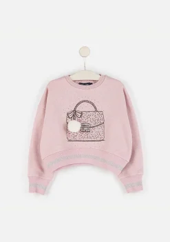 Moletons-Conguitos Moletom Cropped Feminino Rosa Com Luzes