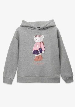 Moletons-Conguitos Moletom Teddy Cinza Menina