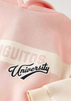 Moletons-Conguitos Moletom Universitario Rosa Feminino