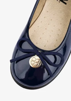 Sapatos Rasos-Conguitos Patente De Bailarinas Da Marinha Feminina
