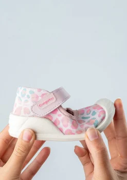 Primeiros Passos-Conguitos Primeiros Passos Rosa Do Bebé Leopardo Mary Janes