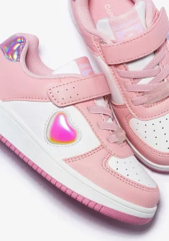 Sapatos De Menina-Conguitos Rosa Com Tênis Que Mudam De Cor De Coracao