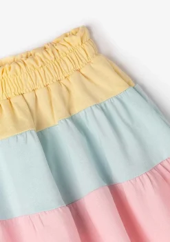 Roupas De Menina-Conguitos Saia Com Babados Multicolor