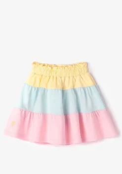Roupas De Menina-Conguitos Saia Com Babados Multicolor