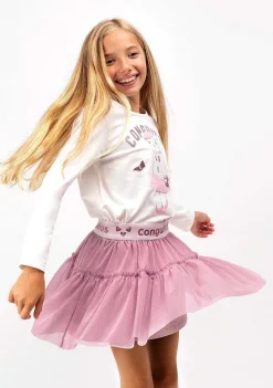 Roupas De Menina-Conguitos Saia De Tule Rosa Menina