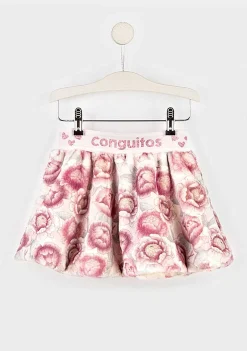 Saias-Conguitos Saia De Pele Rosa De Menina