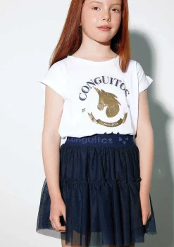 Roupas De Menina-Conguitos Saia De Tule Marinho