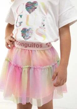 Roupas De Menina-Conguitos Saia De Tule Multicolor