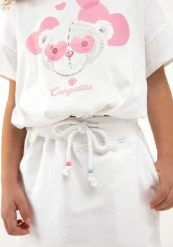 Roupas De Menina-Conguitos Saia Esportiva Branca