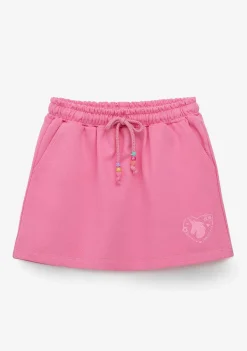 Roupas De Menina-Conguitos Saia Esportiva Lisa De Pelucia Rosa Para Menina