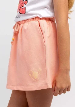 Roupas De Menina-Conguitos Saia Esportiva Lisa De Pelucia Laranja Para Menina