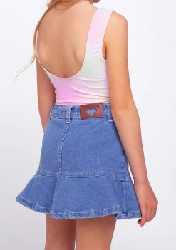 Saias-Conguitos Saia Jeans Feminina Com Babados