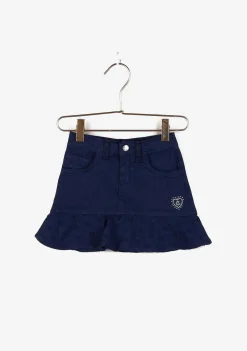 Saias-Conguitos Saia Larga Com Babados Azul Marinho Para Menina