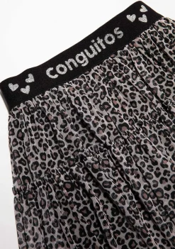 Roupas De Menina-Conguitos Saia Menina Tule Leopardo