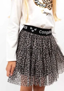 Roupas De Menina-Conguitos Saia Menina Tule Leopardo