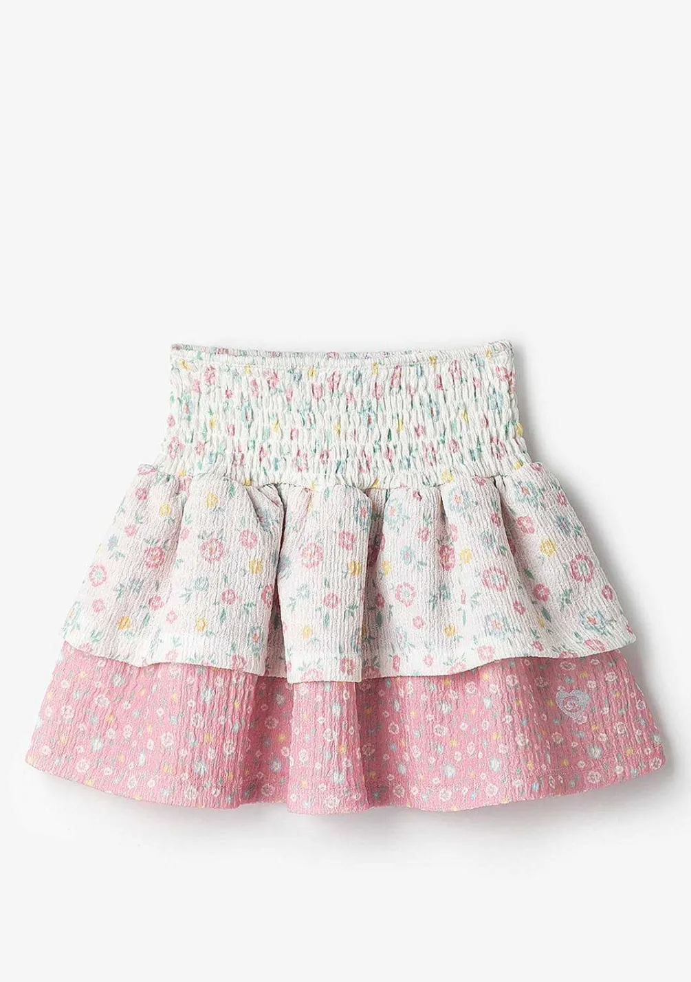 Roupas De Menina-Conguitos Saia Patchwork Flores Babados