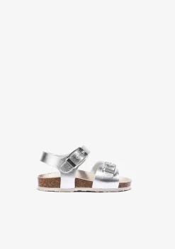 Sapatos De Bebé-Conguitos Sandálias Bebé Bio Prata Metalizadas