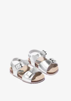 Sapatos De Bebé-Conguitos Sandálias Bebé Bio Prata Metalizadas