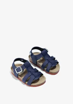 Sapatos De Bebé-Conguitos Sandálias Bio Fivela Azul Marinho Para Bebé