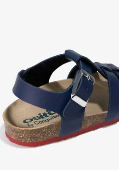 Sapatos De Bebé-Conguitos Sandálias Bio Fivela Azul Marinho Para Bebé