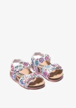 Sapatos De Bebé-Conguitos Sandálias Bio Flores Brancas Para Bebé